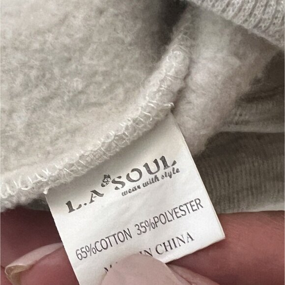 LA Soul Size S Blue Cactus Sweatshirt Crew Neck Long Sleeves Cotton Poly Blend - Picture 10 of 10